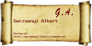 Gerzsenyi Albert névjegykártya